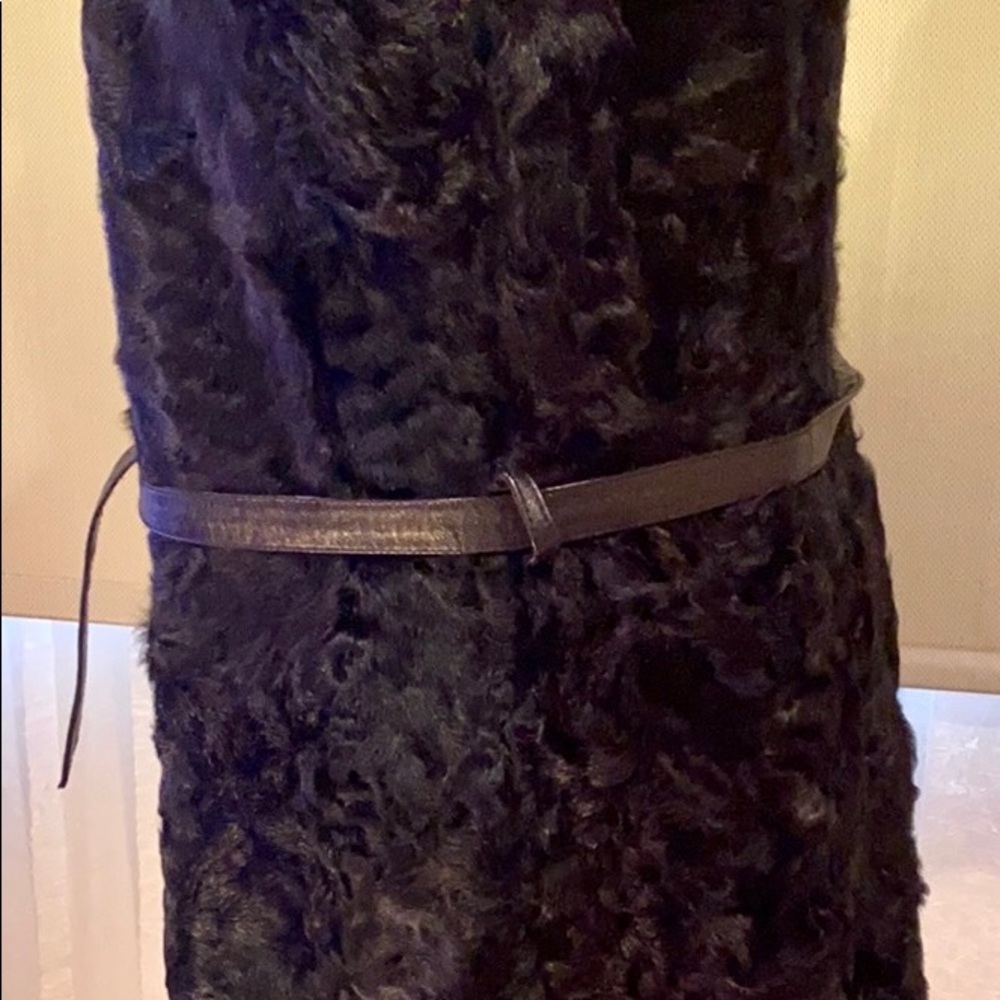 Saks Fifth Avenue genuine lamb fur long vest - Picture 6 of 9